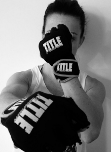 Heather always makes sure to protect her face when she throws a mean jab!