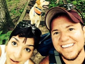 Caty and Derek adventuring with Jaxson.