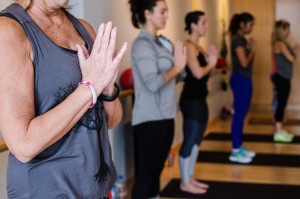 Participants cool down in Dawn's Tabata, a 45-minute, high-intensity interval training class offered in the early evenings on Wednesday and Thursday.